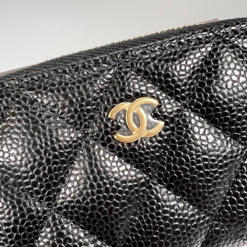 CHANEL CFㄇ拉零錢包荔枝黑 晶片款-8