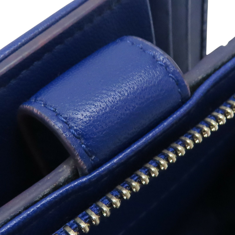 深藍色 牛皮 銀扣 兩折短夾 【Dior 迪奧 】-14