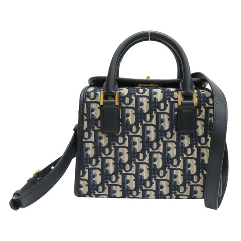 藍色 緹花帆布 BOSTON BAG 兩用包 【Dior 迪奧】