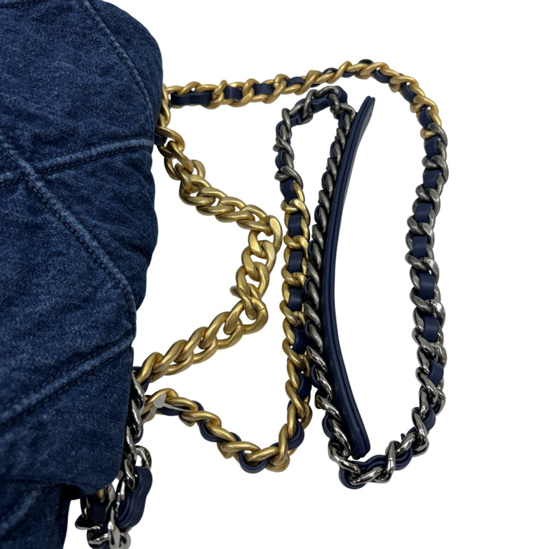 藍色 單寧布 19 26cm 鍊帶 肩背包【CHANEL 香奈兒】 AS1160 AS1160-5