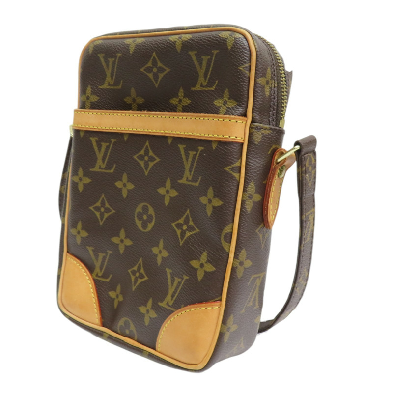 棕色 原花帆布 Danube 肩背包【LOUIS VUITTON LV 路易威登】 M45266-2