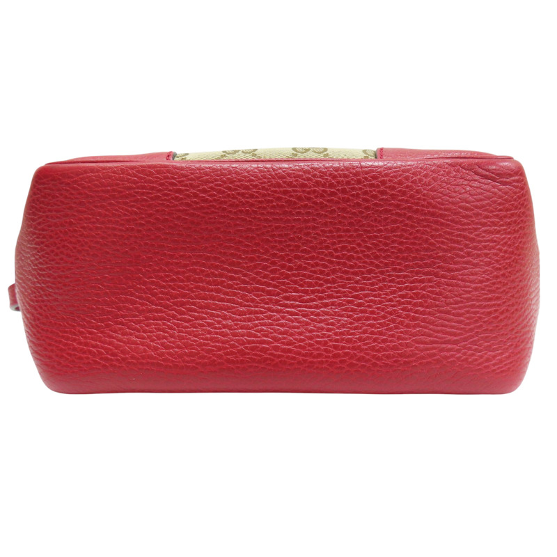 緹花帆布 紅色牛皮飾邊 肩背包【GUCCI 古馳】 449241-3