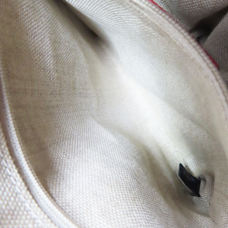 緹花帆布 紅色牛皮飾邊 肩背包【GUCCI 古馳】 449241-5