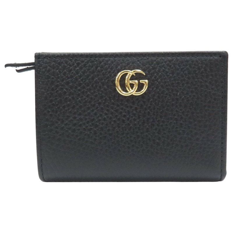 黑色牛皮 GG Marmont 扣式 短夾 790063【GUCCI 古馳】 790063-0