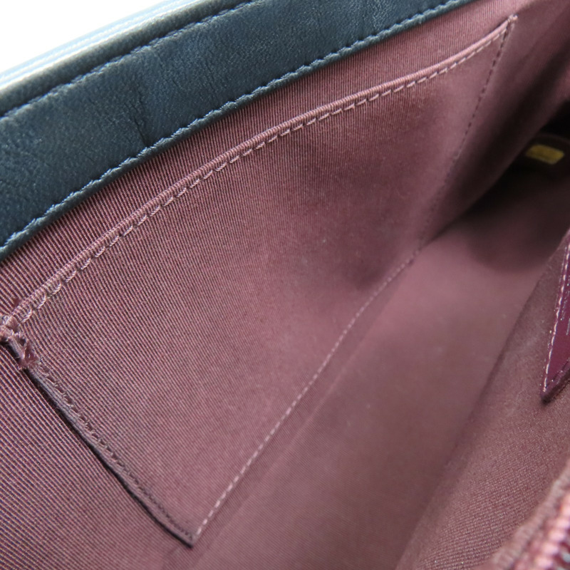 黑色 牛皮 山形紋 Boy28 銀扣 肩背包【CHANEL 香奈兒】-5