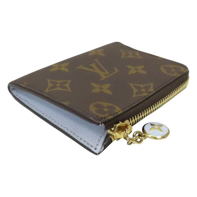 棕/藍色 原花帆布 Noa 拉鍊短夾 日本限定 M14530【LOUIS VUITTON LV 路易威登】 M14530-3