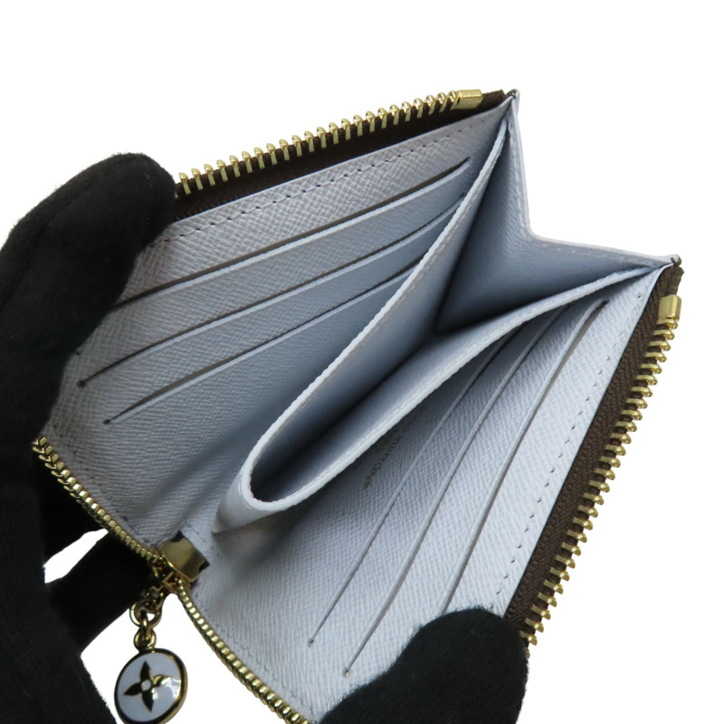 棕/藍色 原花帆布 Noa 拉鍊短夾 日本限定 M14530【LOUIS VUITTON LV 路易威登】 M14530-4