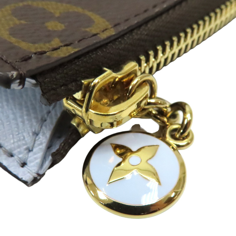 棕/藍色 原花帆布 Noa 拉鍊短夾 日本限定 M14530【LOUIS VUITTON LV 路易威登】 M14530-7