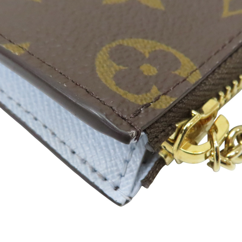 棕/藍色 原花帆布 Noa 拉鍊短夾 日本限定 M14530【LOUIS VUITTON LV 路易威登】 M14530-8