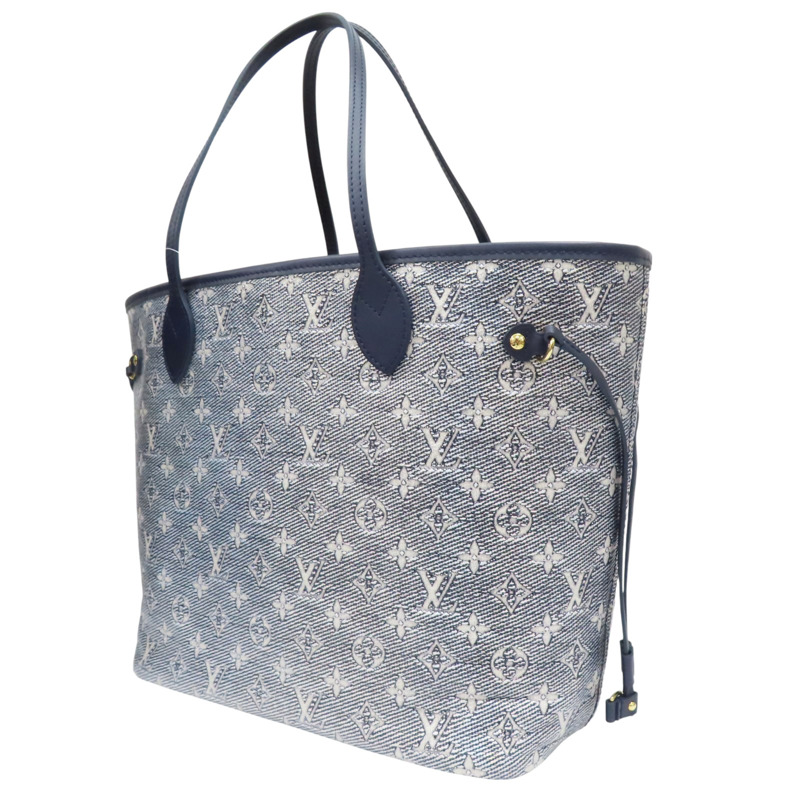 藍銀色 原花 PVC帆布 Neverfull MM 托特包【LOUIS VUITTON LV 路易威登】 M22921-2