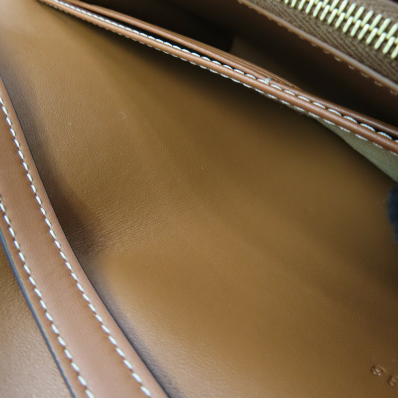 米白/棕色 帆布 牛皮 TRIOMPHE 肩背包  【CELINE 賽琳】-6