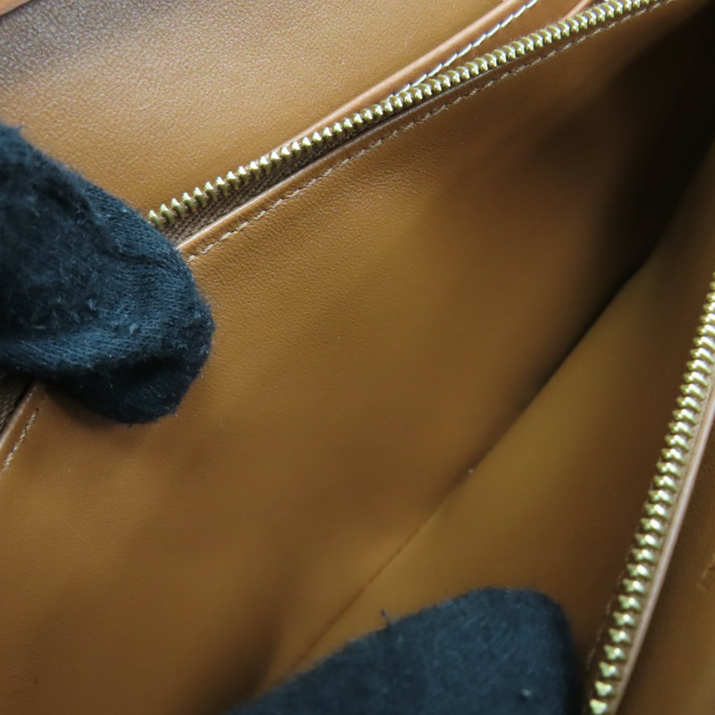 米白/棕色 帆布 牛皮 TRIOMPHE 肩背包  【CELINE 賽琳】-7