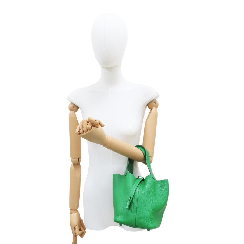 竹子綠 TC牛皮 Picotin Lock 18 手提包 Z刻【HERMES 愛馬仕】-6