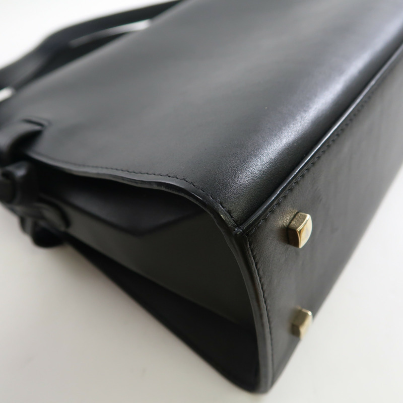 Delvaux 【激減優惠】牛皮皮革Delvaux Tempete MM金扣手挽肩背兩用袋黑色-10