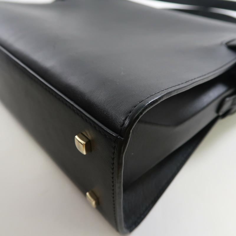 Delvaux 【激減優惠】牛皮皮革Delvaux Tempete MM金扣手挽肩背兩用袋黑色-11