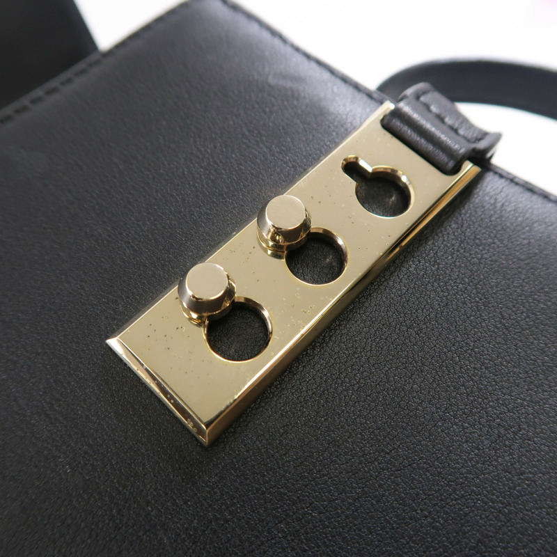 Delvaux 【激減優惠】牛皮皮革Delvaux Tempete MM金扣手挽肩背兩用袋黑色-14