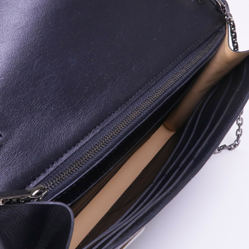 Delvaux 牛皮皮革Tempete Wallet On Chain鏈帶肩背袋-11