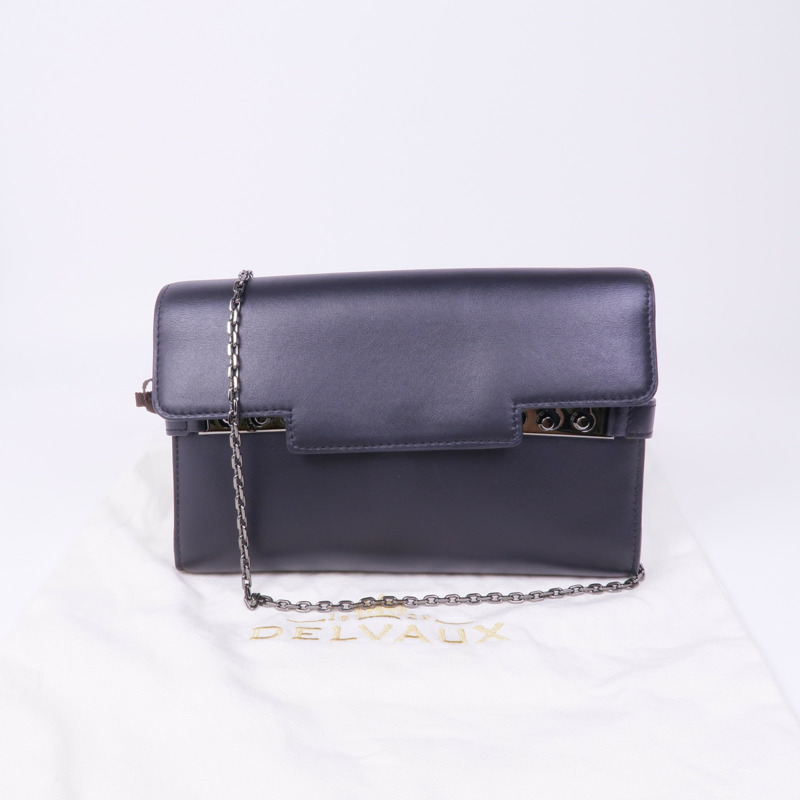 Delvaux 牛皮皮革Tempete Wallet On Chain鏈帶肩背袋-18