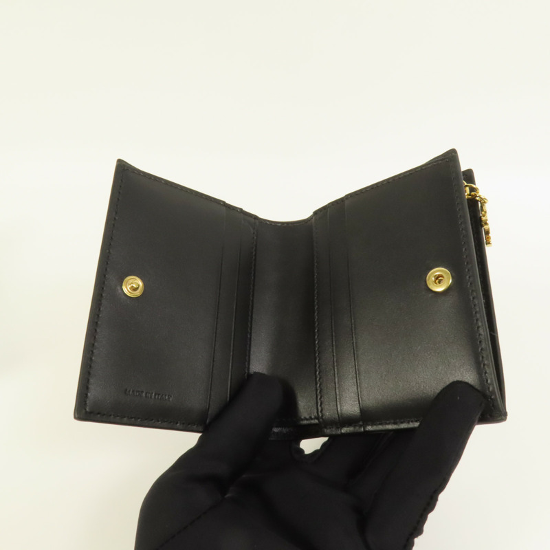 CELINE 牛皮皮革Triomphe Compact Wallet金扣錢包-5