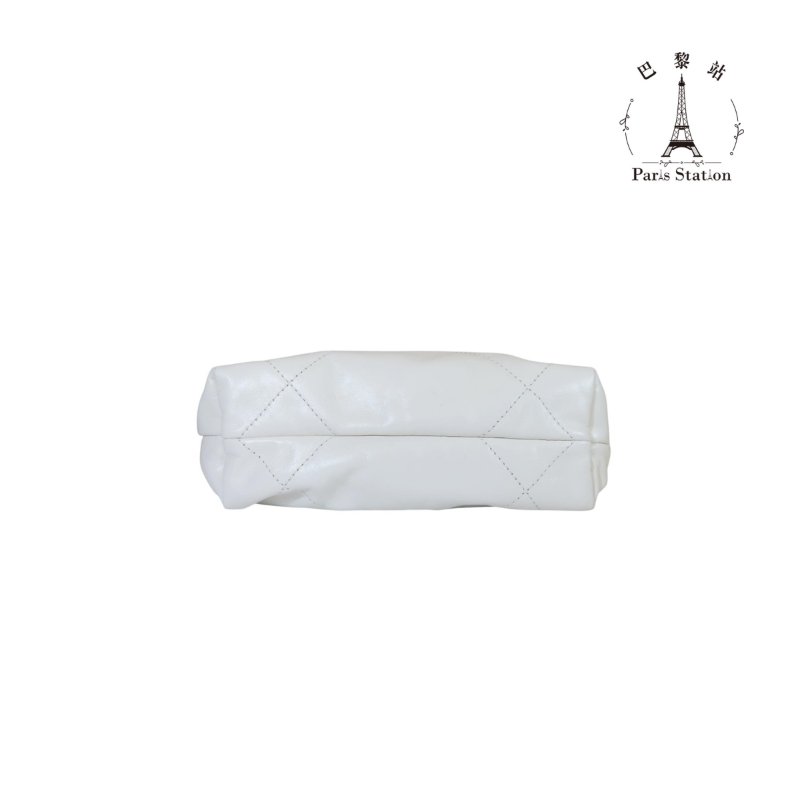 【巴黎站二手名牌專賣店】＊現貨＊CHANEL香奈兒真品＊奶白色小牛皮MINI 22BAG金鏈兩用斜背包-2