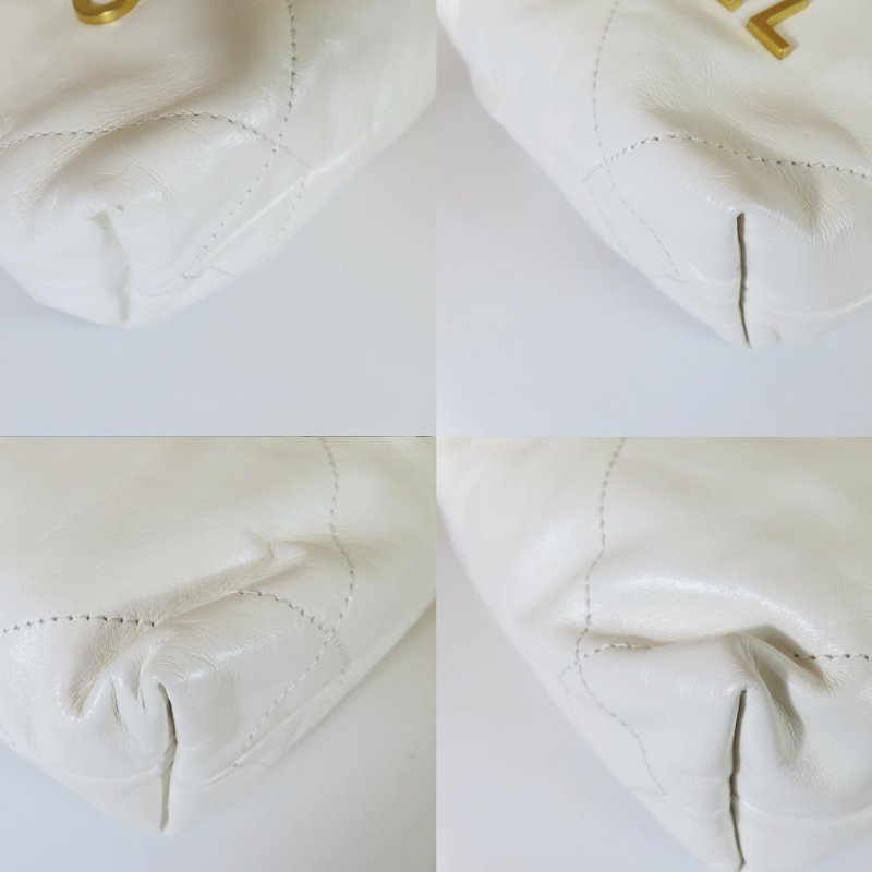 【巴黎站二手名牌專賣店】＊現貨＊CHANEL香奈兒真品＊奶白色小牛皮MINI 22BAG金鏈兩用斜背包-4