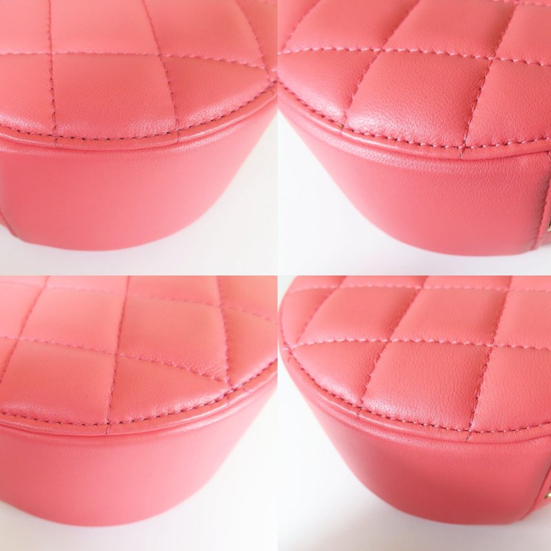 【巴黎站二手名牌專賣店】*現貨*CHANEL香奈兒真品*粉色菱格紋皮革金雙C金球圓餅包-5