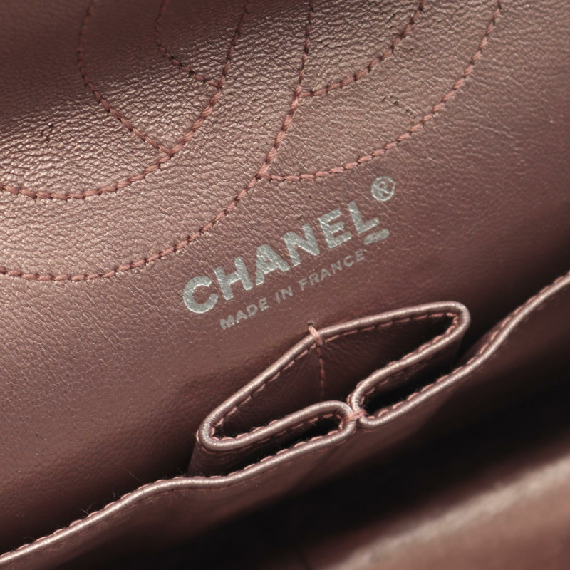 香奈兒 2.55 Matelasse W 翻蓋鏈條肩背包 粉紅皮革 二手 女士 SHW-3