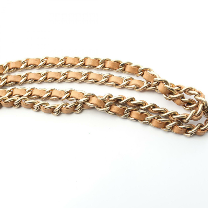 香奈兒斜紋縫線鏈單肩包，羊皮材質，紅色，二手，女士，金色五金-12