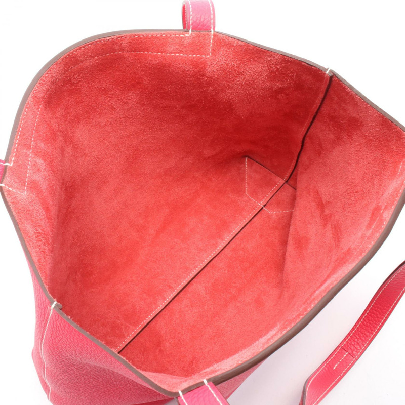 愛馬仕 Cabas selier 31 手提單肩包 U Taurillon Clemence Rose extreme 二手-2