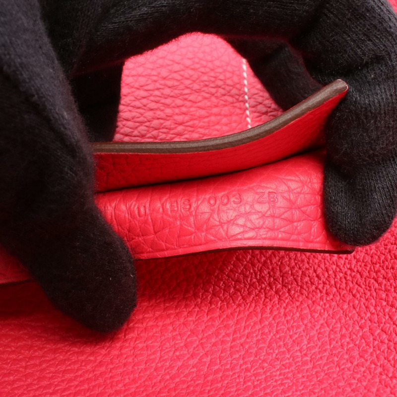 愛馬仕 Cabas selier 31 手提單肩包 U Taurillon Clemence Rose extreme 二手-4