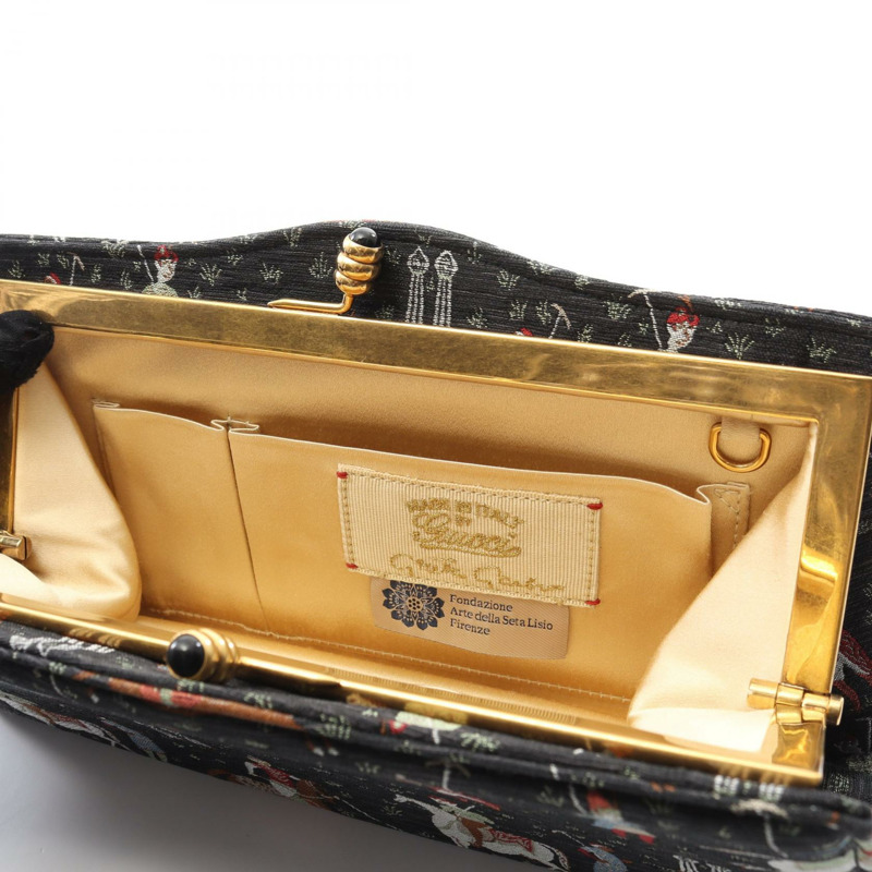 GUCCI 手拿包/收納包/帆布包/黑色二手女款-6