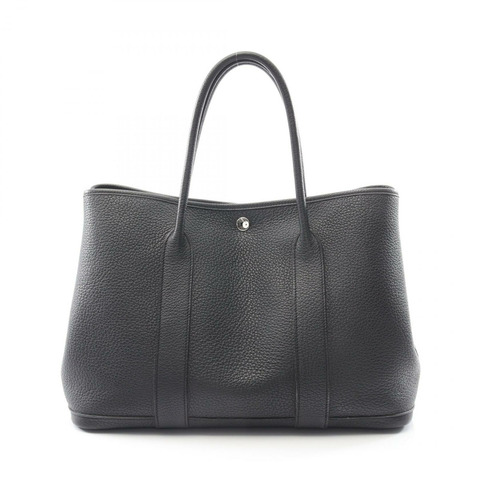 愛馬仕 Garden Party PM 手提包 C Negonda 黑色皮革二手 SHW 女士