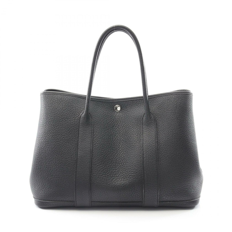 愛馬仕 Garden Party PM 手提包 C Negonda 黑色皮革二手 SHW 女士-0