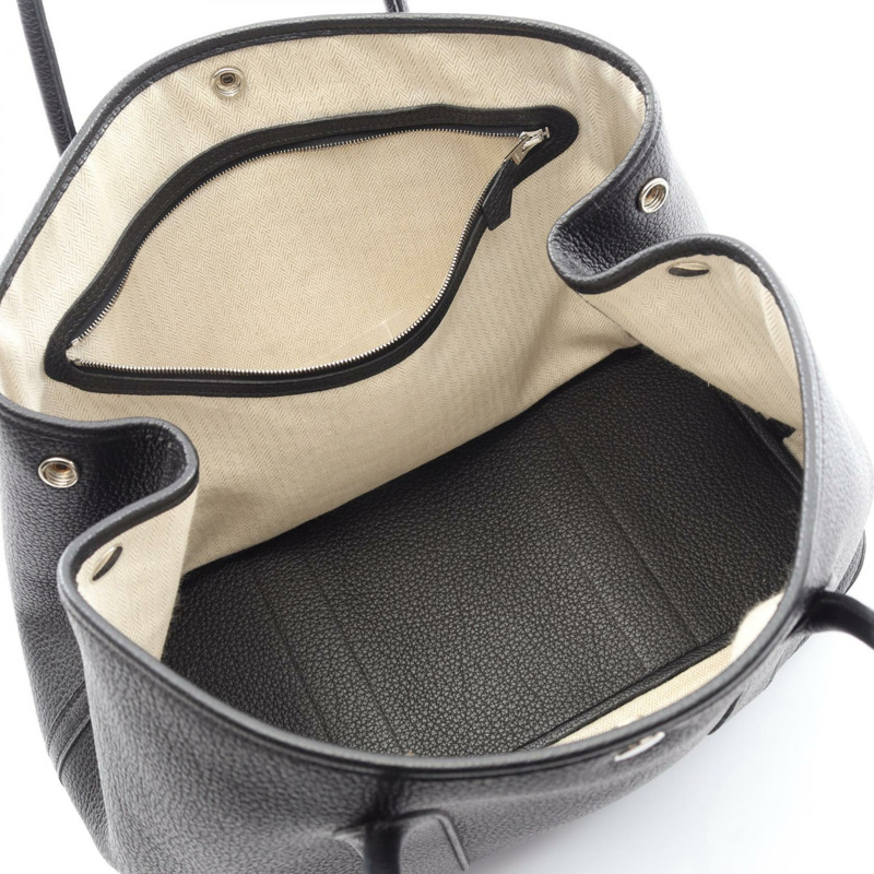 愛馬仕 Garden Party PM 手提包 C Negonda 黑色皮革二手 SHW 女士-2