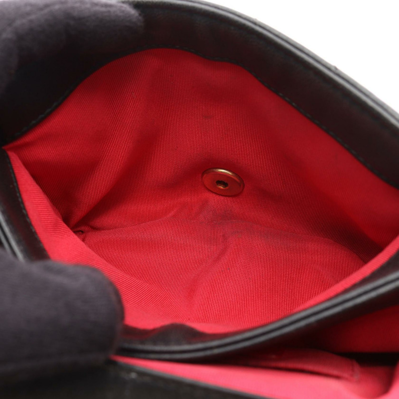 香奈兒 (CHANEL) 人字紋 V 形縫線頂部手柄雙鏈肩背包，黑色皮革，金色五金-12