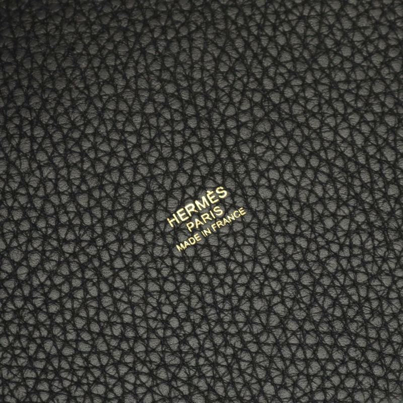 愛馬仕 Picotin Lock MM 手提包 060991CC Clemence 皮革 黑色 GHW 二手 Y-3