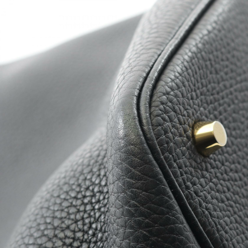 愛馬仕 Picotin Lock MM 手提包 060991CC Clemence 皮革 黑色 GHW 二手 Y-7