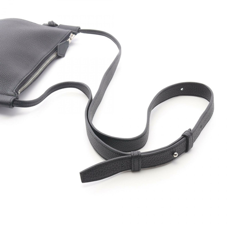 愛馬仕 Ultrapla 24 單肩斜背包 082847CK Togo 皮革 黑色 SHW 二手 Z-5