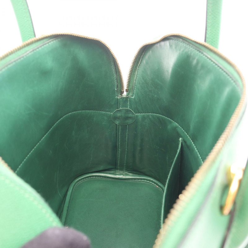 愛馬仕 Bolide35 肩背包，庫爾舍維爾皮革，綠色，二手，女士，金色五金-5