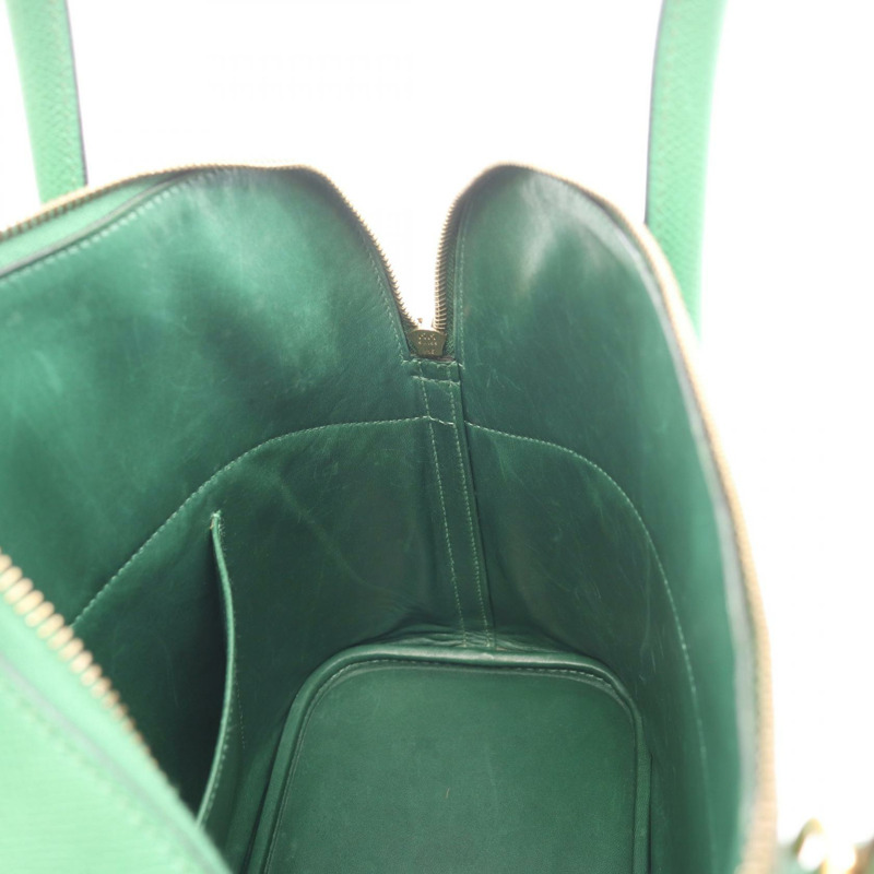 愛馬仕 Bolide35 肩背包，庫爾舍維爾皮革，綠色，二手，女士，金色五金-7