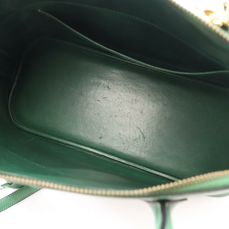 愛馬仕 Bolide35 肩背包，庫爾舍維爾皮革，綠色，二手，女士，金色五金-9