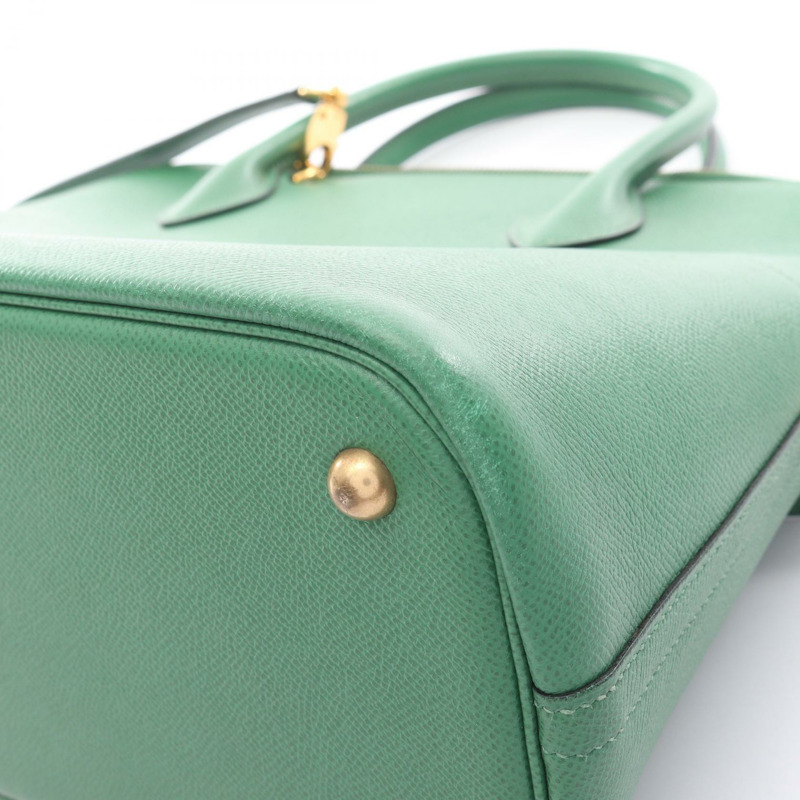 愛馬仕 Bolide35 肩背包，庫爾舍維爾皮革，綠色，二手，女士，金色五金-11