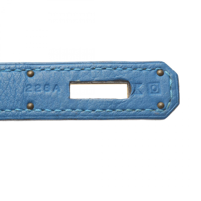 愛馬仕 Birkin 40 手提包，Togo 皮革，藍色，二手，女士，金色五金-4