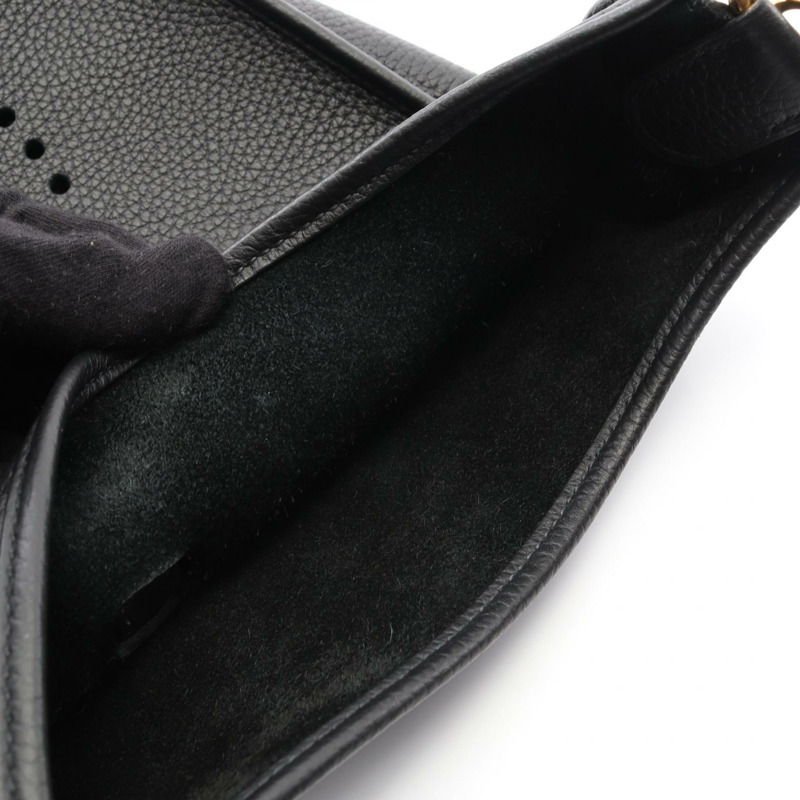 愛馬仕 Evelyne 3 PM 肩斜背包 B Taurillon Clemence 黑色 二手 金色五金-8