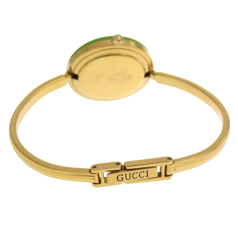 Gucci 女士 11/12.2 吋鍍金石英模擬腕錶，白色錶盤，可更換錶圈-4