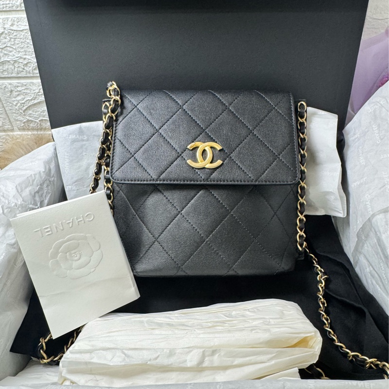 CHANEL 牛黑金 HOBO-0