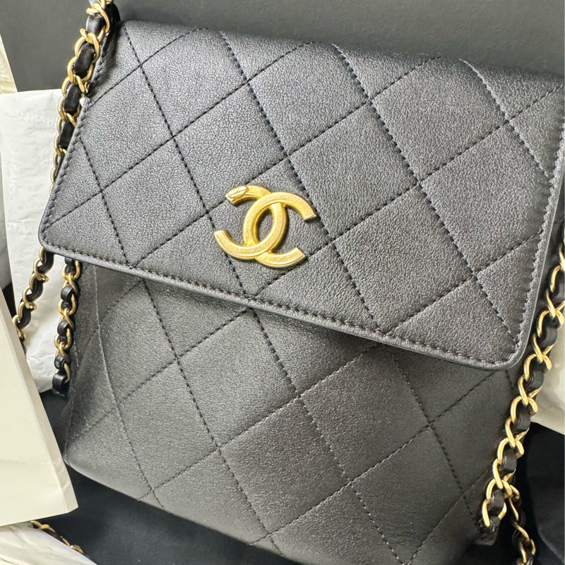 CHANEL 牛黑金 HOBO-1
