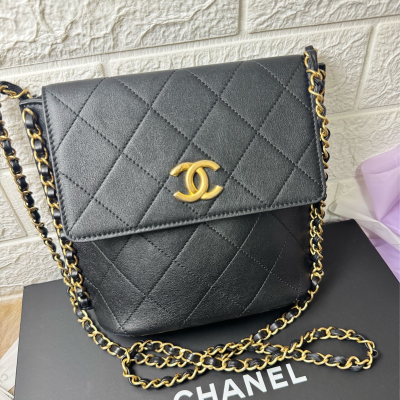 CHANEL 牛黑金 HOBO-25