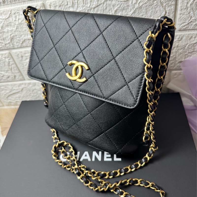 CHANEL 牛黑金 HOBO-28
