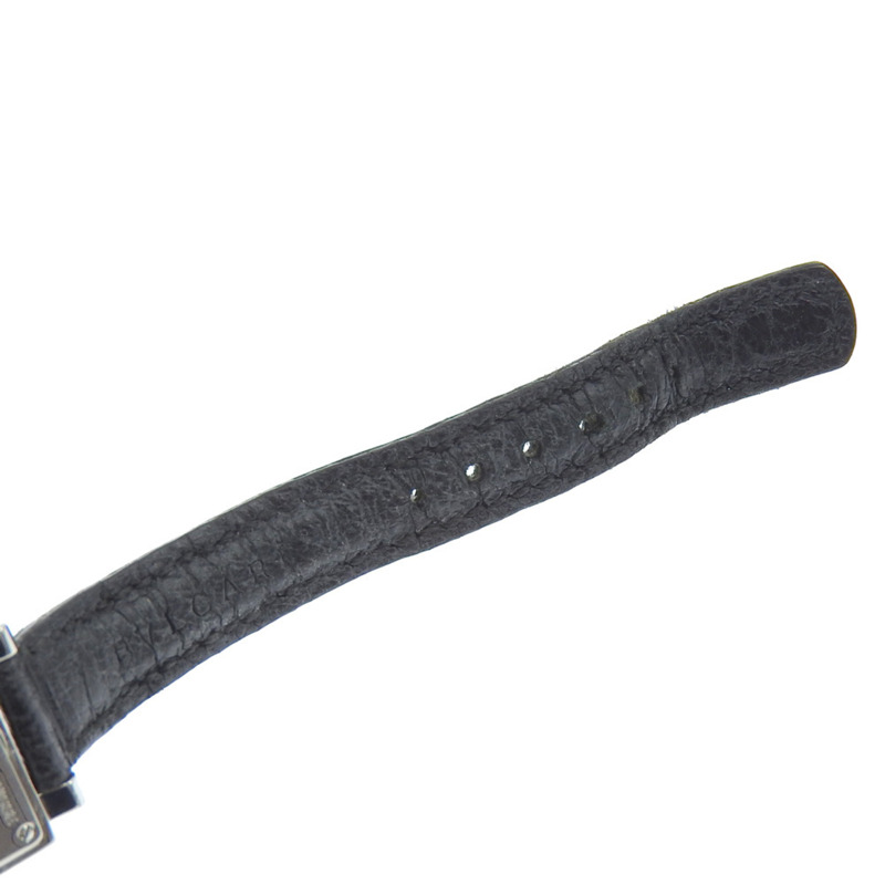 寶格麗 Quadrado SQ22SL 女士腕錶，不鏽鋼和皮革錶殼，石英機芯，指針式顯示，黑色錶盤-6